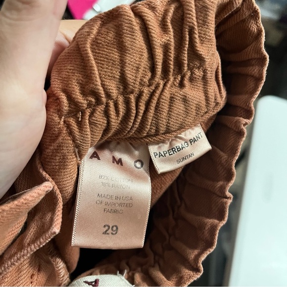 Amo Paperbag Pants Suntan Brown Rust Size 29 J - Picture 7 of 11